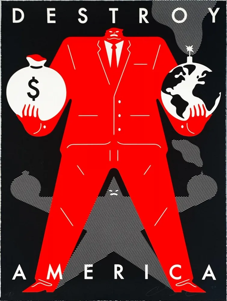 Siebdruck Peterson - Destroy America (Black)