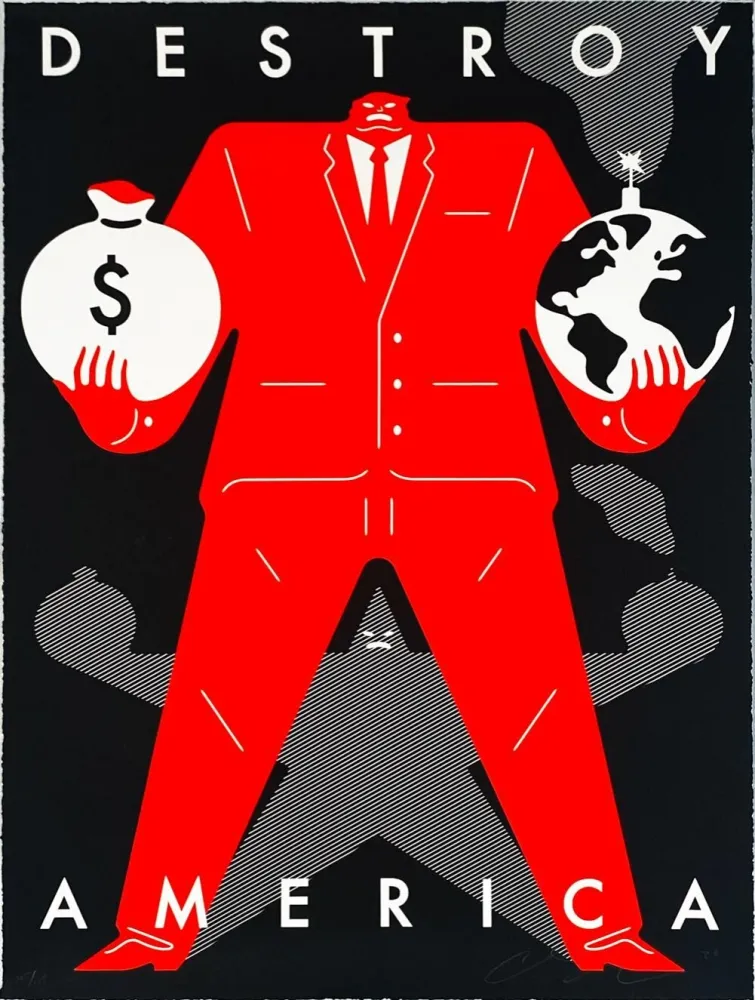 Siebdruck Peterson - Destroy America (Black)