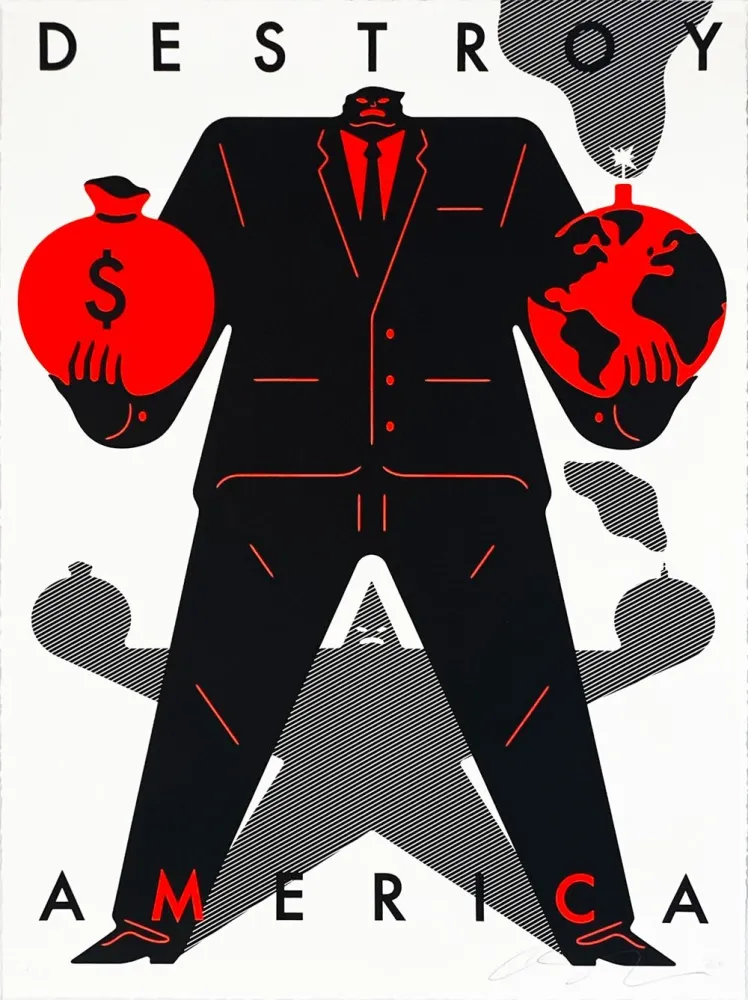 Siebdruck Peterson - Destroy America (White)