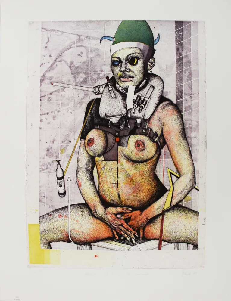 Radierung Und Aquatinta Petrick - Mädchen mit kleiner Schwimmweste