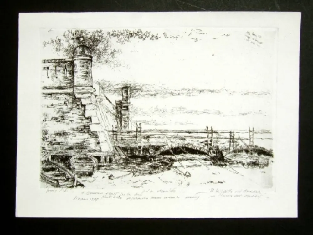 Radierung Piacesi - Il lazzaretto di Ancona