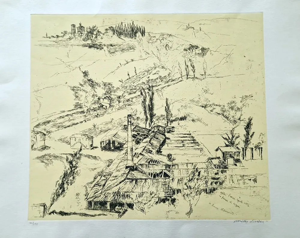 Radierung Piacesi - La fornace di Volponi