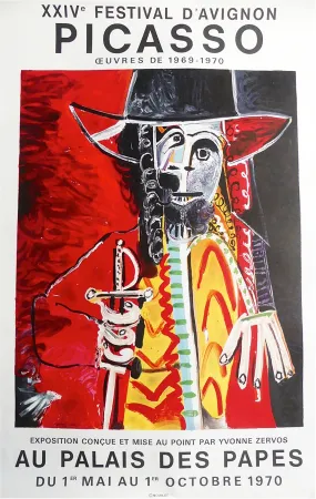 Plakat Picasso - Affiche originale : PICASSO AU PALAIS DES PAPES. Avignon Mai-Octobre 1970