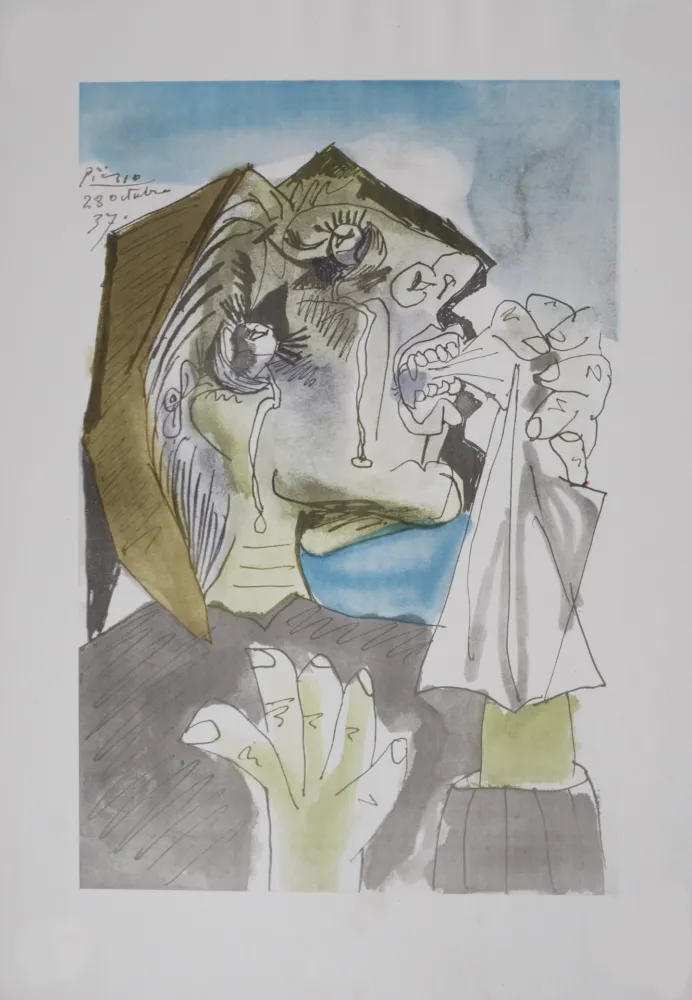 Lithographie Picasso (After) - Femme qui pleure, 1946