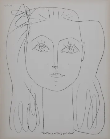 Lithographie Picasso (After) - Françoise avec un nœud dans les cheveux