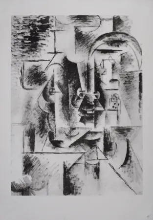 Lithographie Picasso (After) - Homme à la pipe, 1946