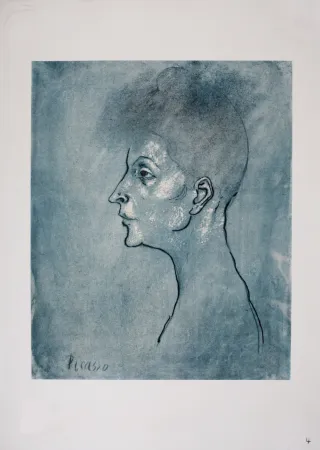 Lithographie Picasso (After) - Tête de femme, 1946