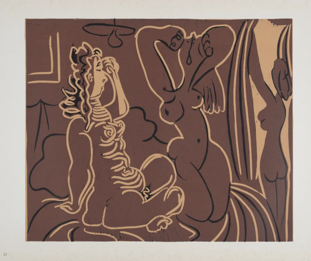 Linolschnitt Picasso (After) - Trois femmes, 1962