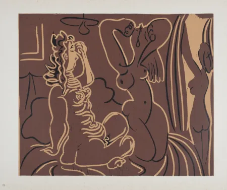 Linolschnitt Picasso (After) - Trois femmes, 1962
