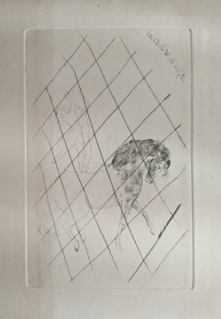 Kaltnadelradierung Picasso - Au cirque