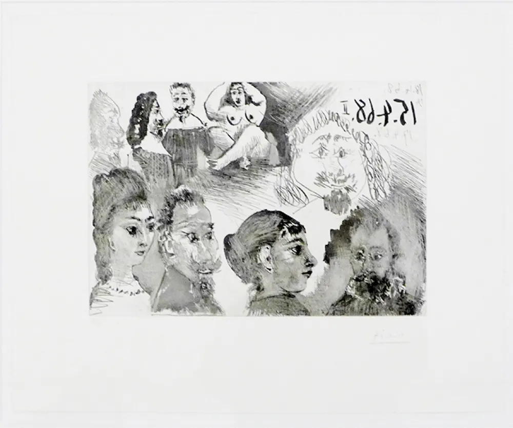 Radierung Picasso - Autour d'El Greco et de Rembrandt: Portraits