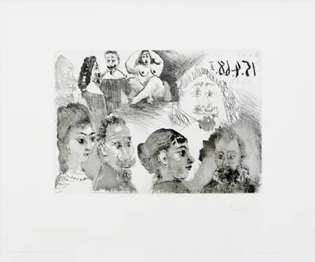 Radierung Picasso - Autour d'El Greco et de Rembrandt: Portraits