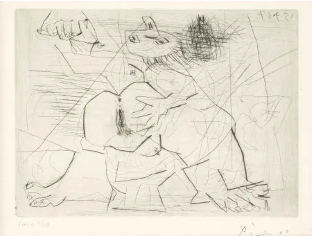 Stich Picasso - Aux quatre coins de la pièce, from Hommage à Roger Lacourière