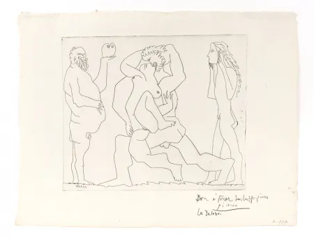 Stich Picasso - Bacchanal with Owl and Young Man in a Mask