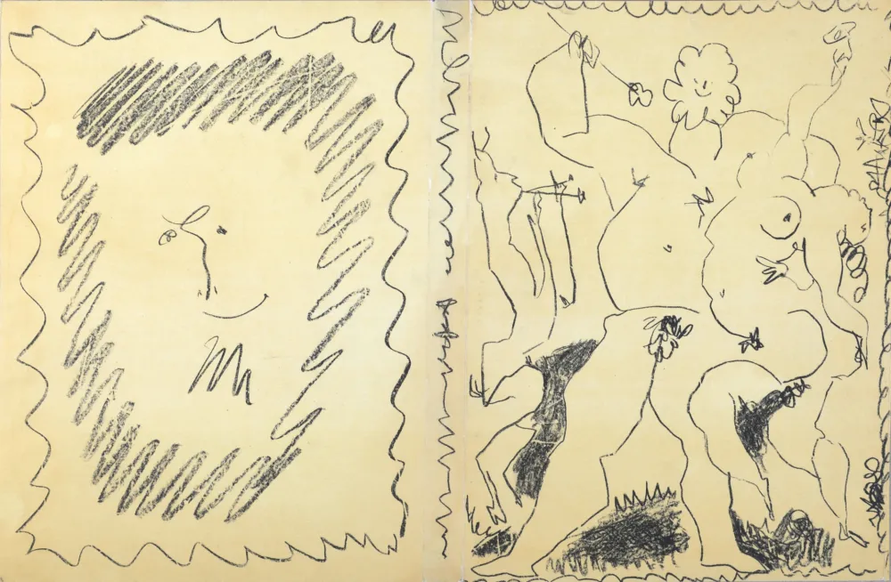 Lithographie Picasso - Bacchanale & Satyre, 1956