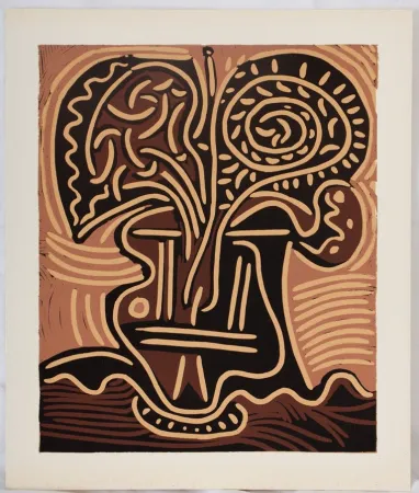 Linolschnitt Picasso - Bouquet de fleurs