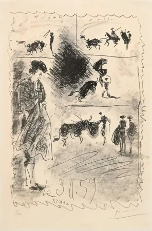 Lithographie Picasso - Bullfighting scene