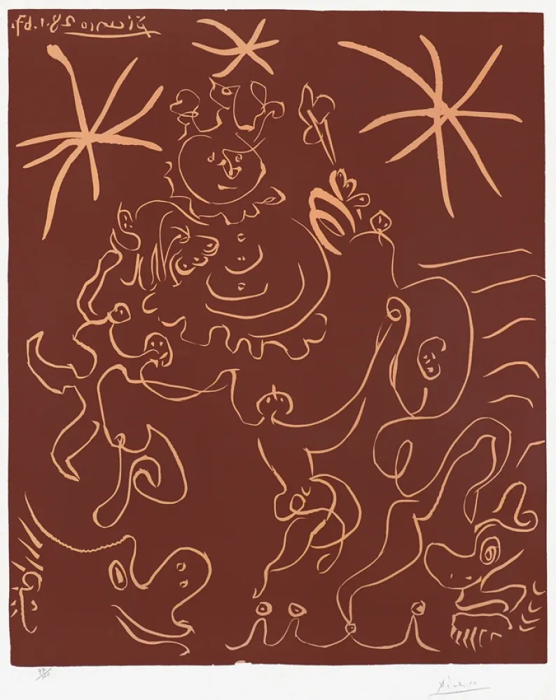 Linolschnitt Picasso - Carnaval (Carnival), 1967