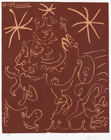 Linolschnitt Picasso - Carnaval (Carnival), 1967