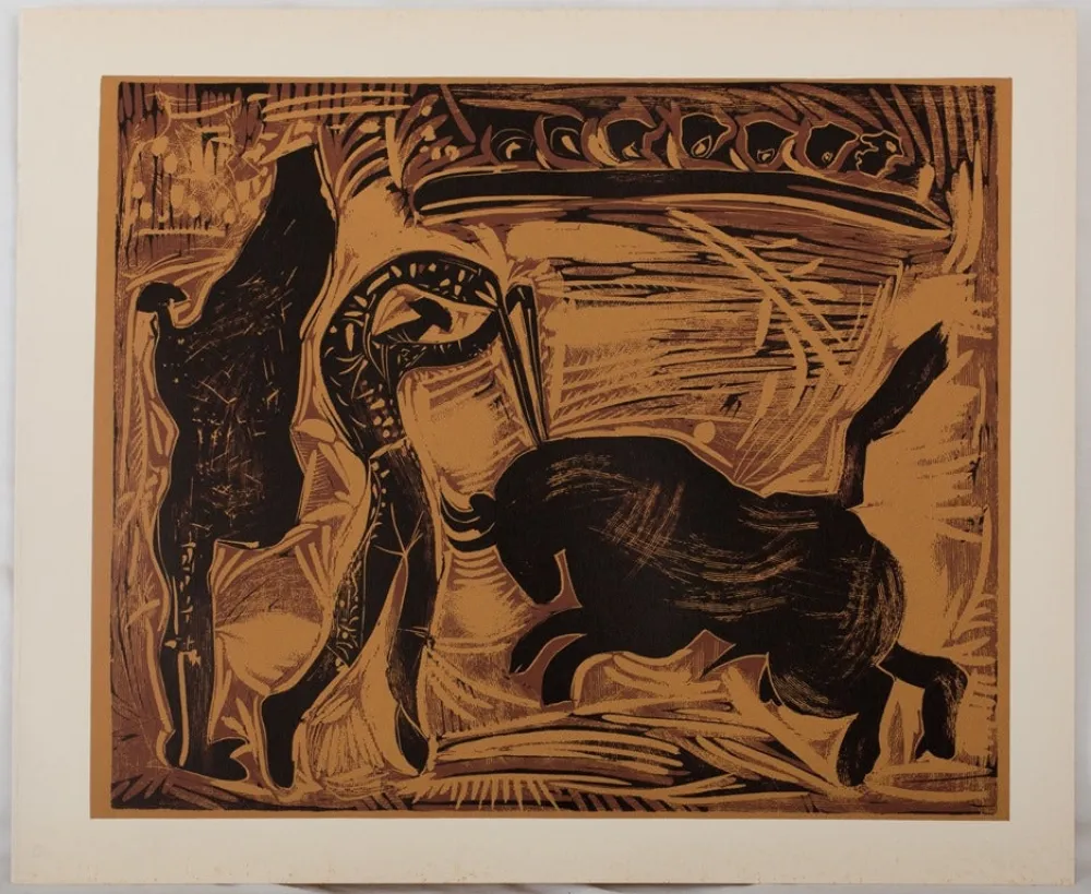 Linolschnitt Picasso - Corrida, les banderilles