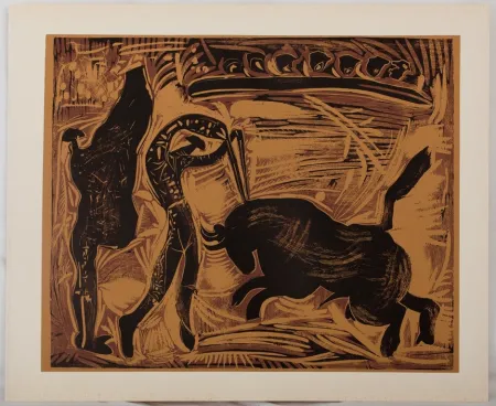 Linolschnitt Picasso - Corrida, les banderilles