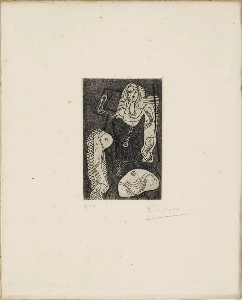 Radierung Picasso - C.Zervos. PICASSO ŒUVRES 1920-1926. 1/50 avec l'eau-forte originale signée (1926).