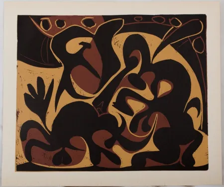 Linolschnitt Picasso - Dans l'arène