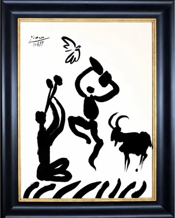 Lithographie Picasso - Danseur et musicien