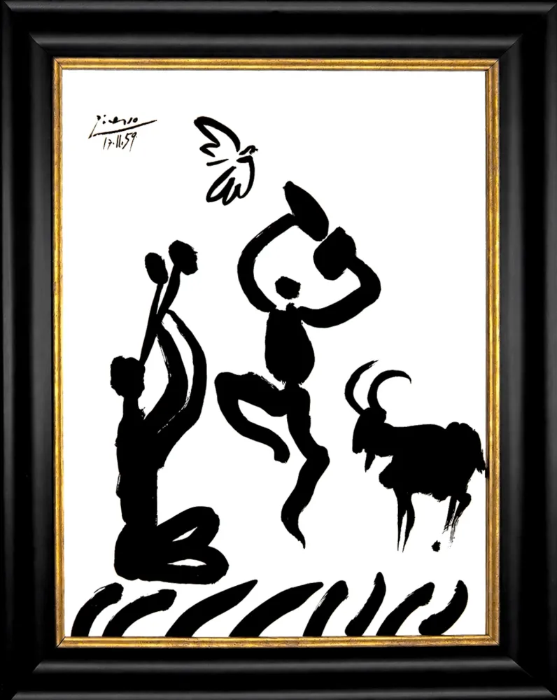 Lithographie Picasso - Danseur et musicien