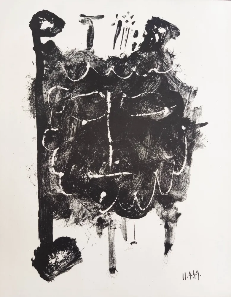 Lithographie Picasso - Élégie d'Ihpetonga, Masks of Ashes, Planche I