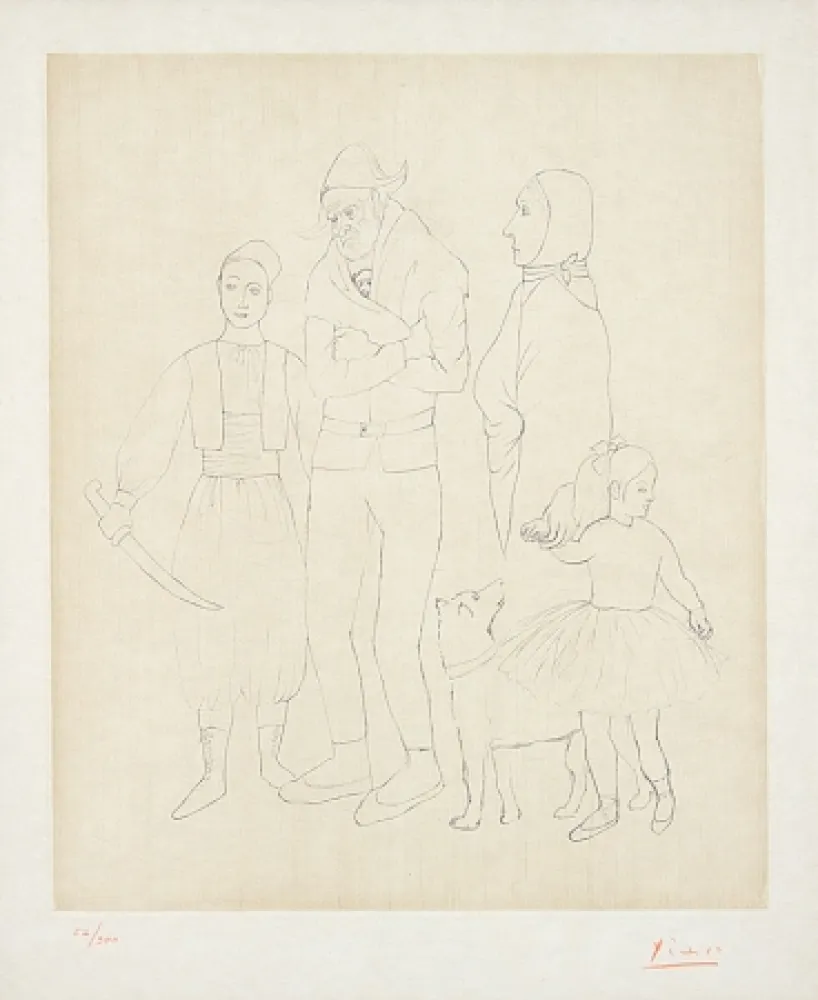 Stich Picasso - Famille de Saltimbanques (Family of Acrobats), c.1950
