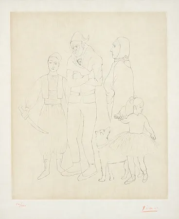 Stich Picasso - Famille de Saltimbanques (Family of Acrobats), c.1950