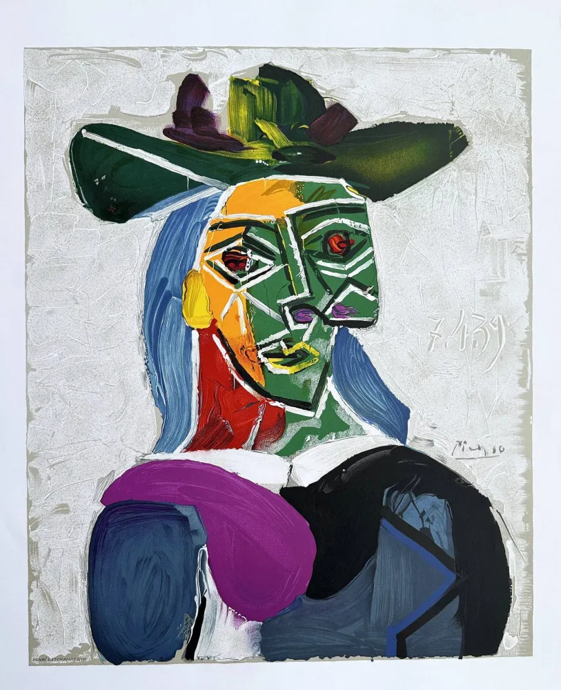 Lithographie Picasso - Femme au chapeau (Dora Maar)