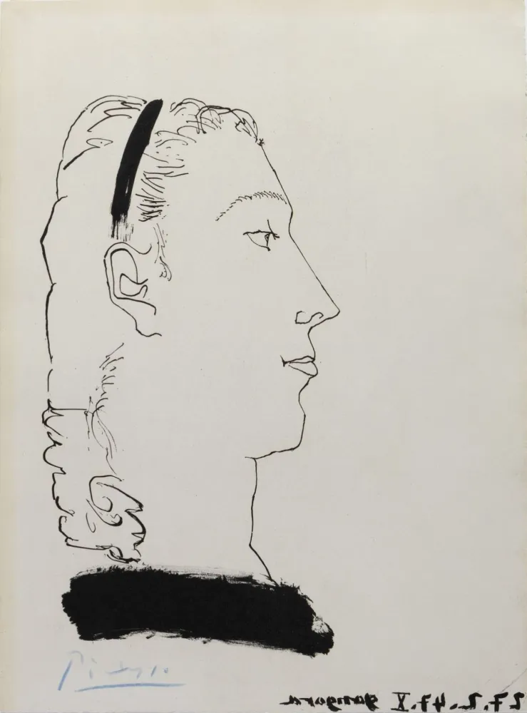 Radierung Und Aquatinta Picasso - Femme Blonde de Profil (Signed) Gongora 1948