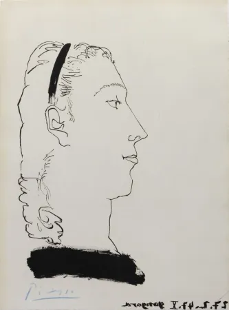 Radierung Und Aquatinta Picasso - Femme Blonde de Profil (Signed) Gongora 1948