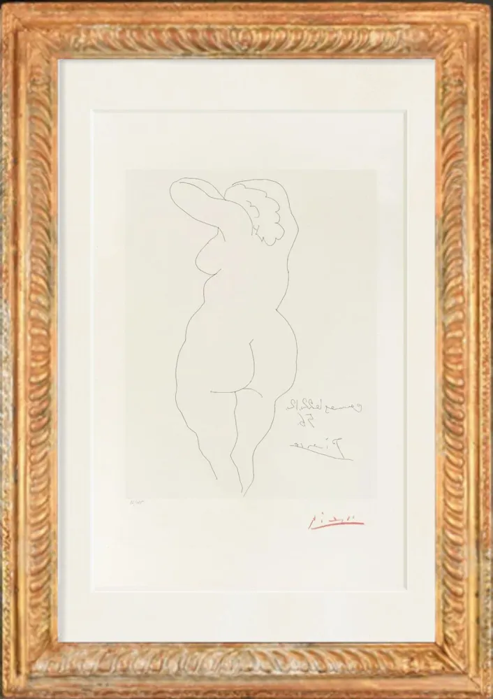 Kaltnadelradierung Picasso - Femme nue de dos
