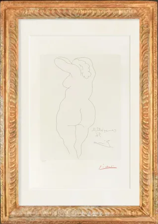 Kaltnadelradierung Picasso - Femme nue de dos
