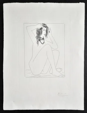 Stich Picasso -  Femme Nue se Couronnant de Fleurs