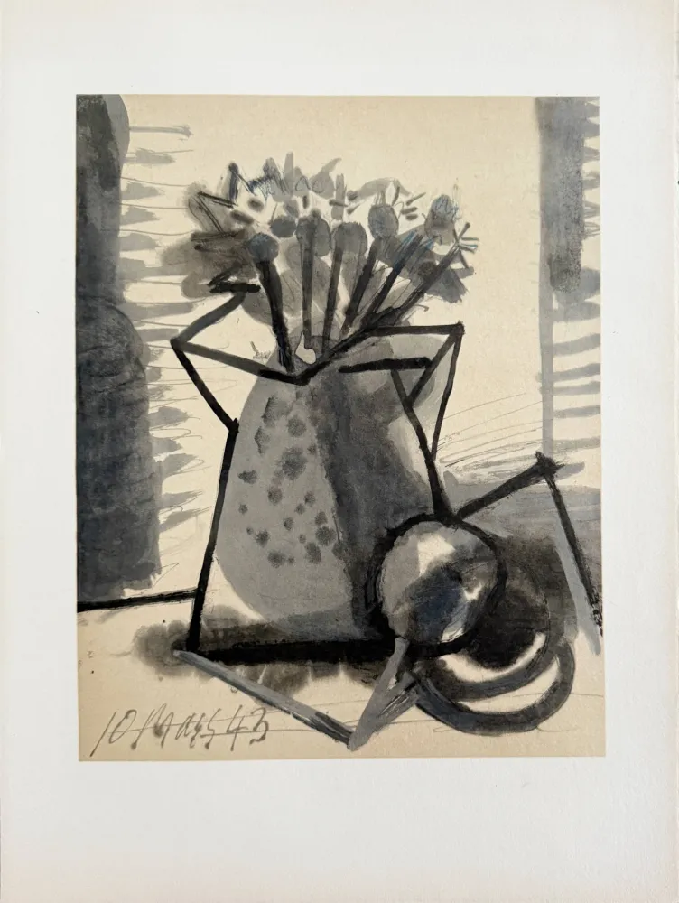 Lithographie Picasso - Fleurs dans un Pot