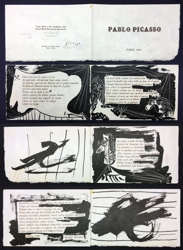 Illustriertes Buch Picasso - Georges Hugnet : PABLO PICASSO (Paris, 1941). 