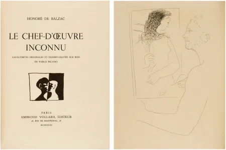 Illustriertes Buch Picasso - H. de Balzac. LE CHEF-D'ŒUVRE INCONNU. Eaux-fortes de Pablo Picasso (ex. sur Japon signé avec suite, reliure de Paul Bonet)