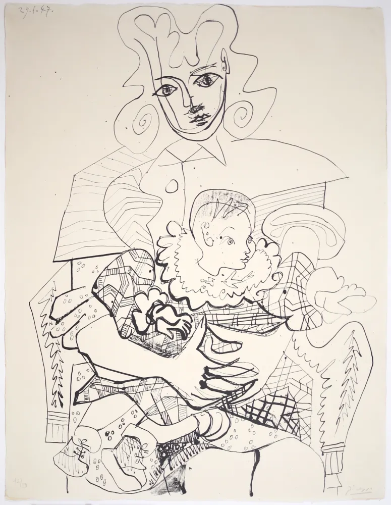 Lithographie Picasso - Ines et son Enfant