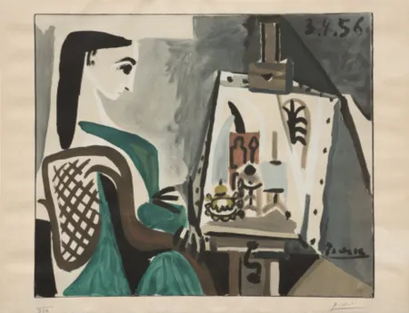 Lithographie Picasso - Jacqueline à l'Atelier (Jacqueline at the Easel)