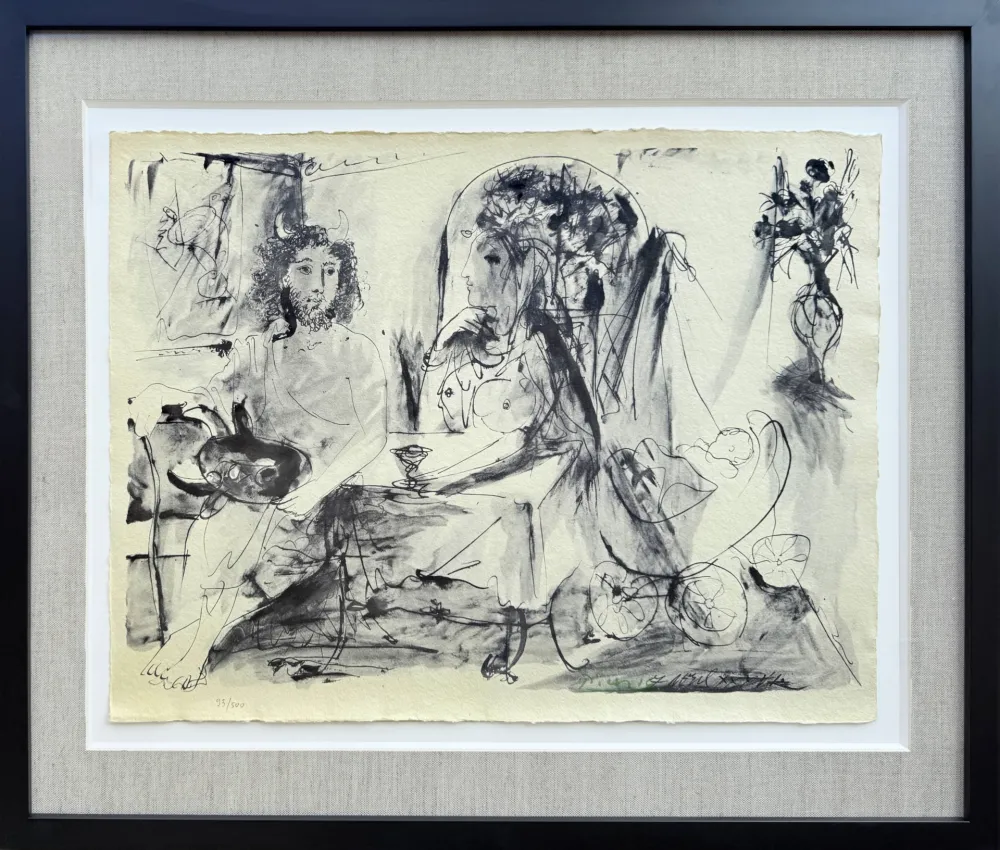 Lithographie Picasso - Jeune faune, femme et enfant