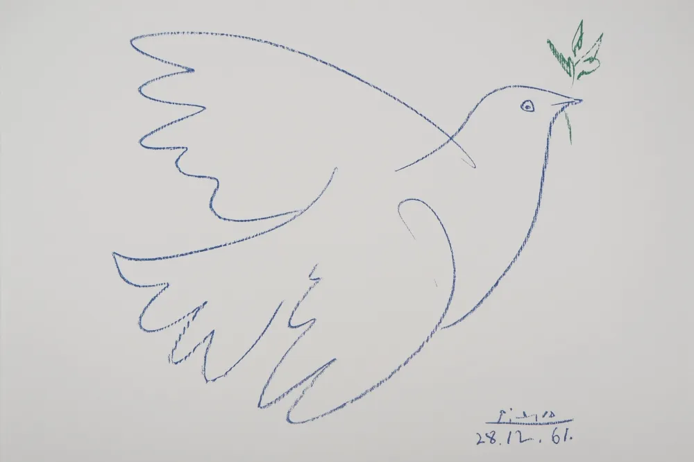 Lithographie Picasso - La colombe bleue