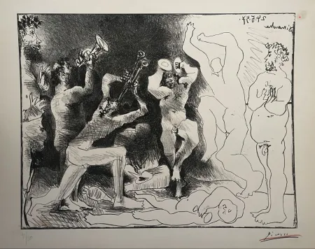 Lithographie Picasso - La danse des faunes 1957