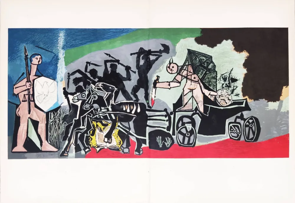 Lithographie Picasso - La Guerre et la Paix Rouge