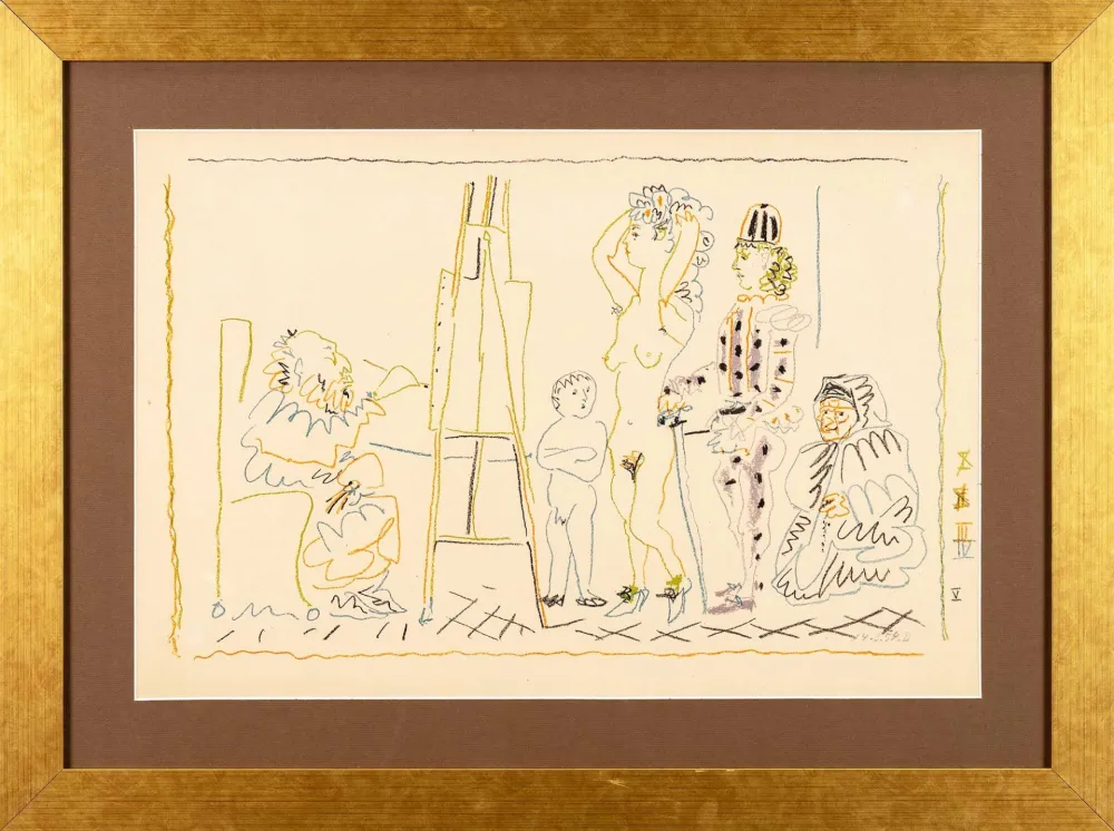 Radierung Picasso - L'atelier du vieux peintre