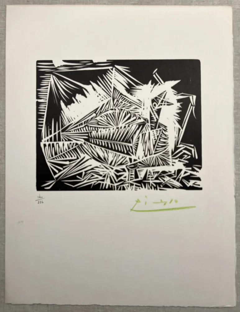 Illustriertes Buch Picasso - LE PIGEONNEAU. Linogravure pour 