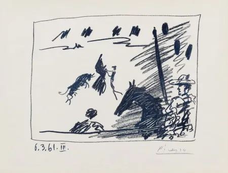 Lithographie Picasso - Les Banderilles from A los toros avec Picasso